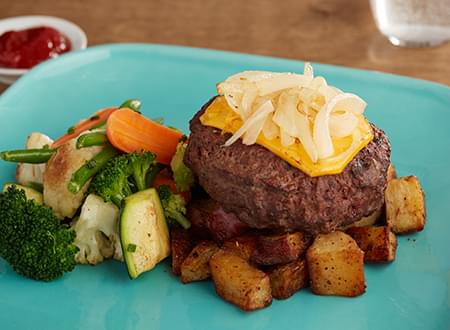Chargrilled Burger with Sharp Cheddar - Top Chef Meals